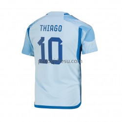 Španělsko Dresy Fotbal Thiago 10 Muž Venkovní World Cup 2022 Krátký rukáv