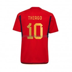 Španělsko Dresy Fotbal Thiago 10 Muž Domácí World Cup 2022 Krátký rukáv