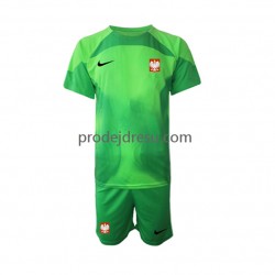 Polsko Dresy Fotbal Brankářské Dětský Domácí World Cup 2022 Krátký rukáv