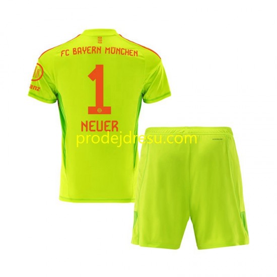 FC Bayern Mnichov Dresy Fotbal Manuel Neuer 1 Brankářské Dětský Domácí 2024-2025 Krátký rukáv