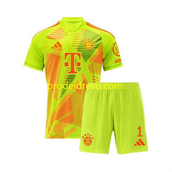 FC Bayern Mnichov Dresy Fotbal Manuel Neuer 1 Brankářské Dětský Domácí 2024-2025 Krátký rukáv