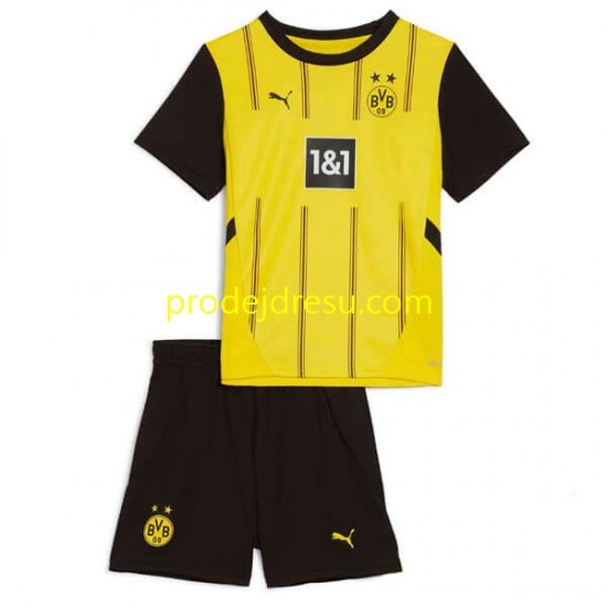 Borussia Dortmund Dresy Fotbal Dětský Domácí 2024-2025 Krátký rukáv