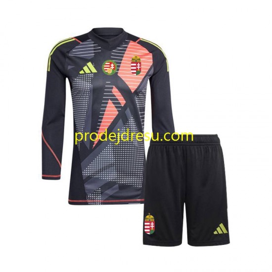 Maďarsko Dresy Fotbal Brankářské Dětský Domácí Euro 2024 Dlouhý rukáv