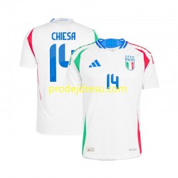 Itálie Dresy Fotbal Chiesa 14 Muž Venkovní Euro 2024 Krátký rukáv
