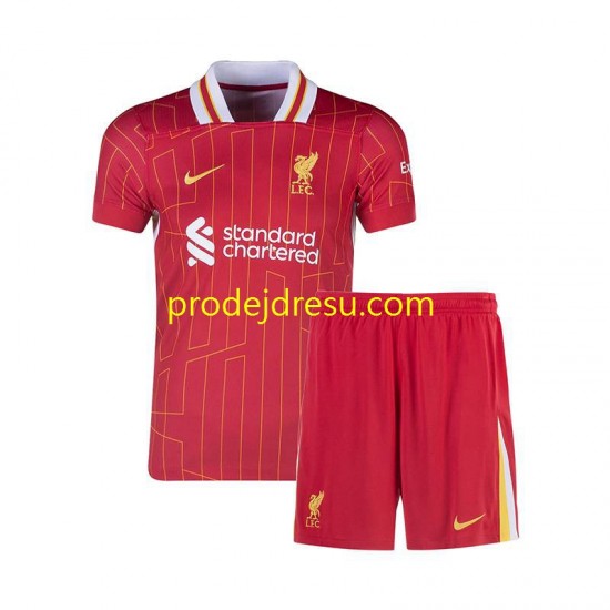 Liverpool Dresy Fotbal Dětský Domácí 2024-2025 Krátký rukáv