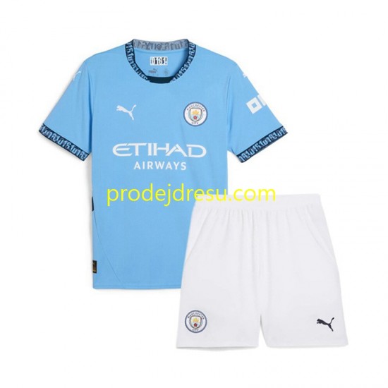 Manchester City Dresy Fotbal Dětský Domácí 2024-2025 Krátký rukáv