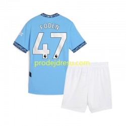 Manchester City Dresy Fotbal Phil Foden 47 Dětský Domácí 2024-2025 Krátký rukáv
