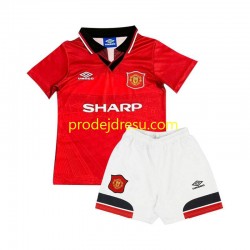 Manchester United Dresy Fotbal Retro Dětský Domácí 1994 Krátký rukáv